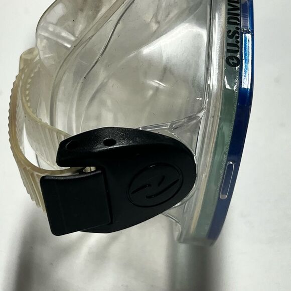 U.S Divers Tempered Glass Adjustable Scuba Goggles Blue & Clear Like New - Picture 4 of 10